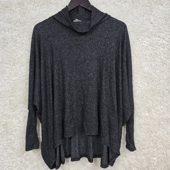 Amadi Gray Poncho‎ Top Small Cowl Neck Oversized Dolman Sleeve Soft Cozy Boho - Picture 1 of 13